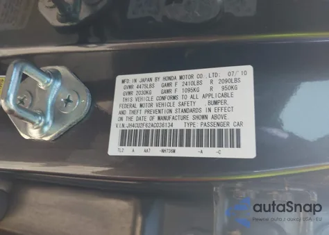2010 Acura Tsx 2.4 from USA, damaged, VIN JH4CU2F62AC036134